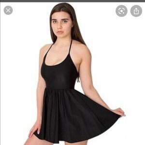 American Apparel Nylon Halter Dress in Black